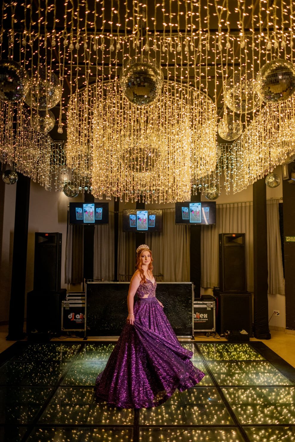 Debutante durante a festa de 15 anos